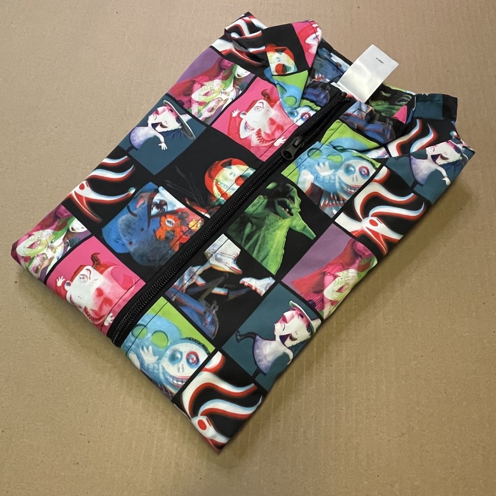 Disney Parks Mens Small Jacket Neon Nightmare Before Christmas Windbreaker Parks - Picture 15 of 15
